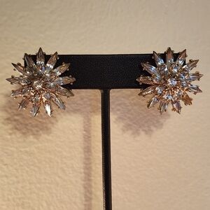 Crystal Star Cluster Radiant Starburst Stud Earrings 1"-1.2"